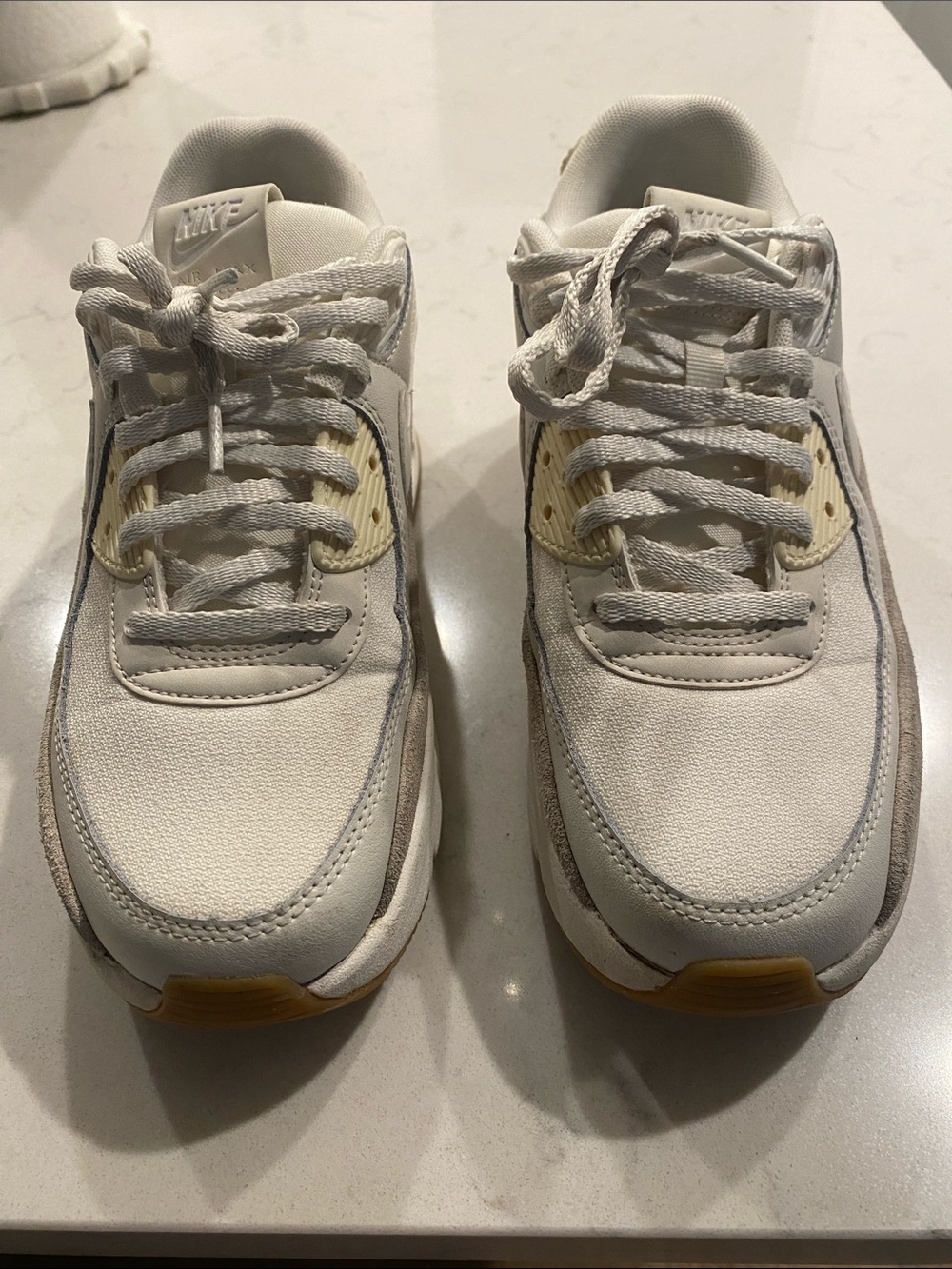 Nike Women’s White and Beige Accent Sneakers
